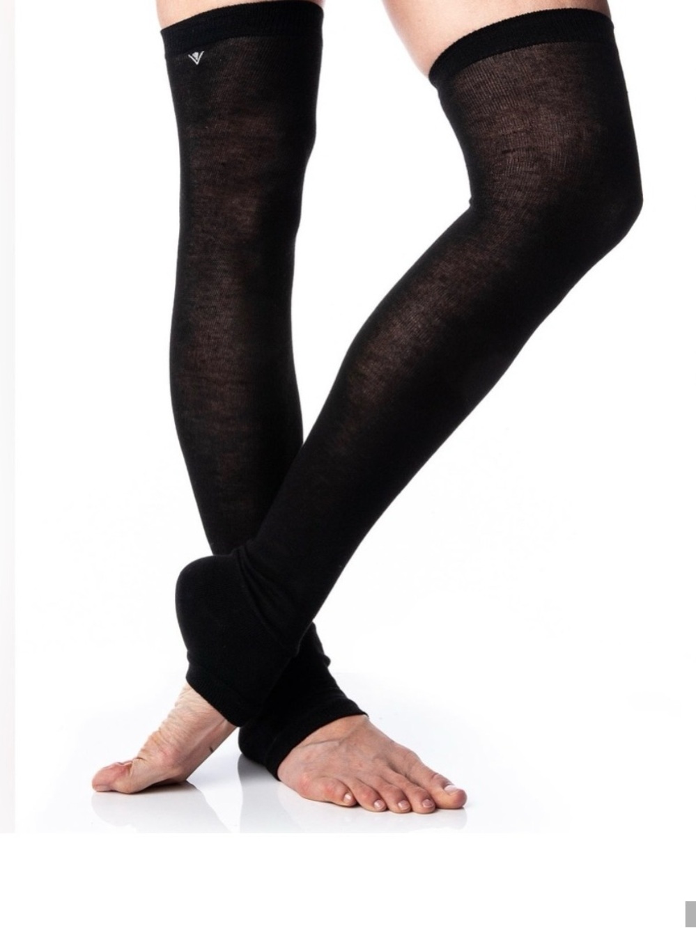 AREBESK COTTON BLEND VINTAGE LEG WARMERS BLACK OS NWOT